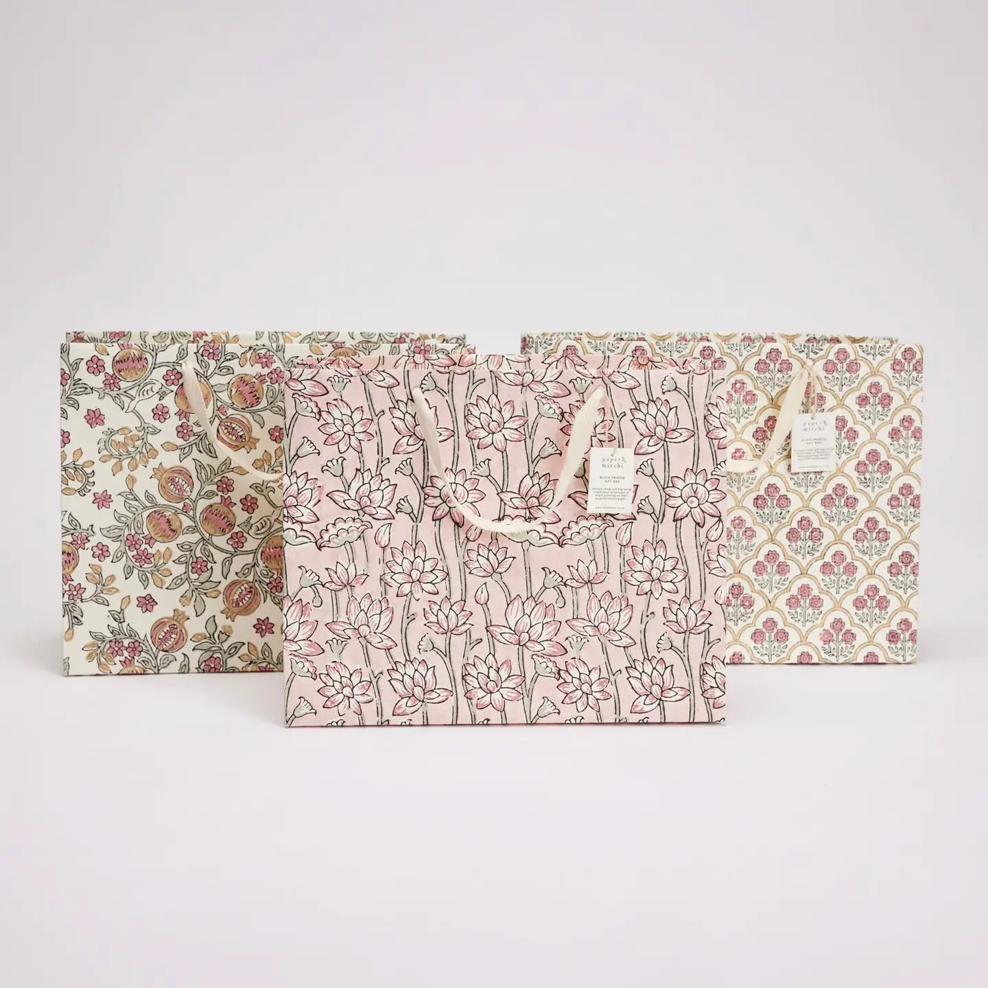 Hand Block Printed Gift Bags - Large