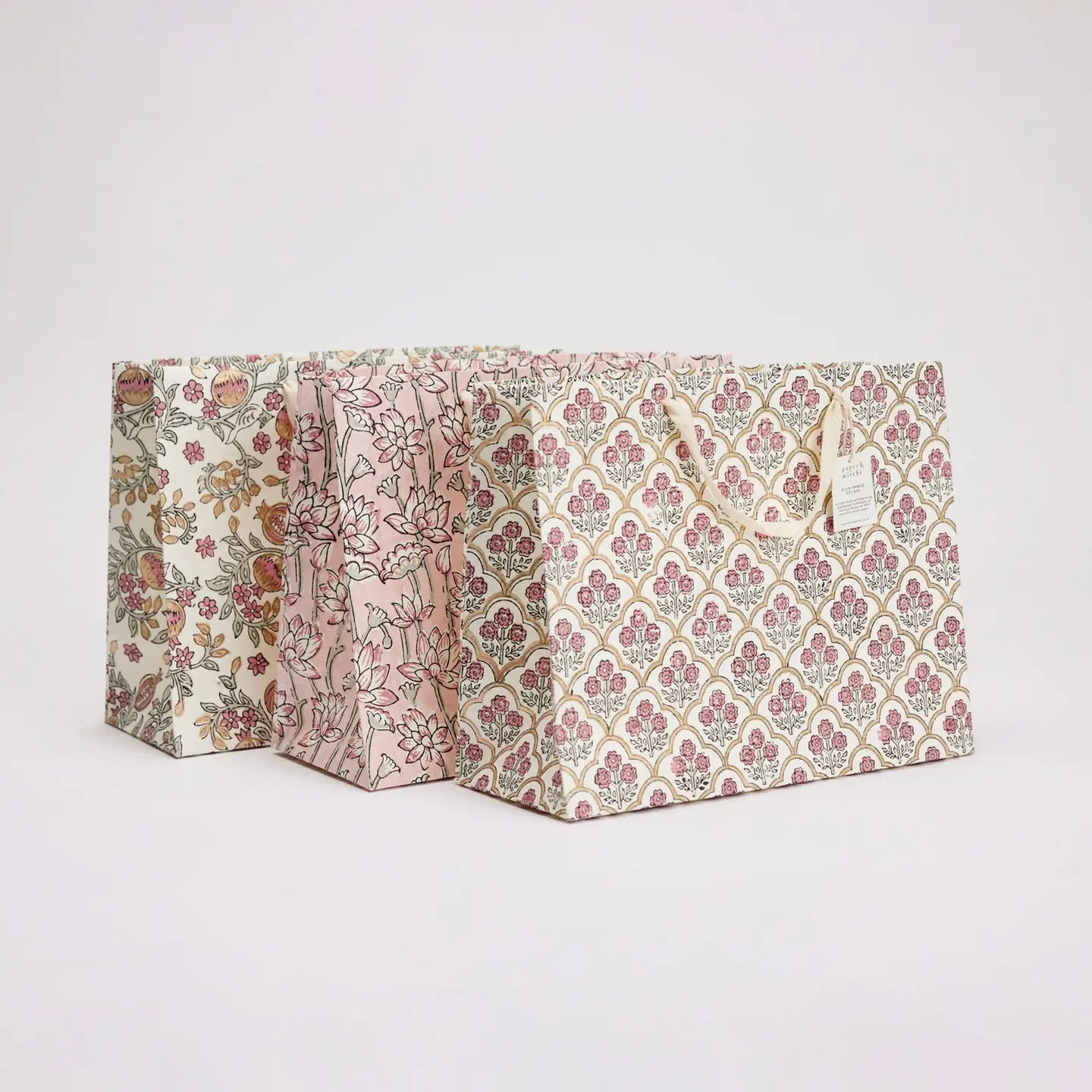 Hand Block Printed Gift Bags - Large