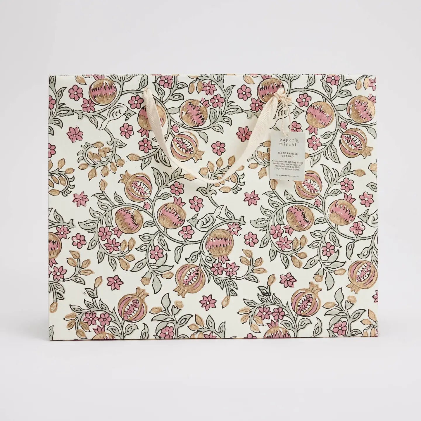 Hand Block Printed Gift Bags - Large