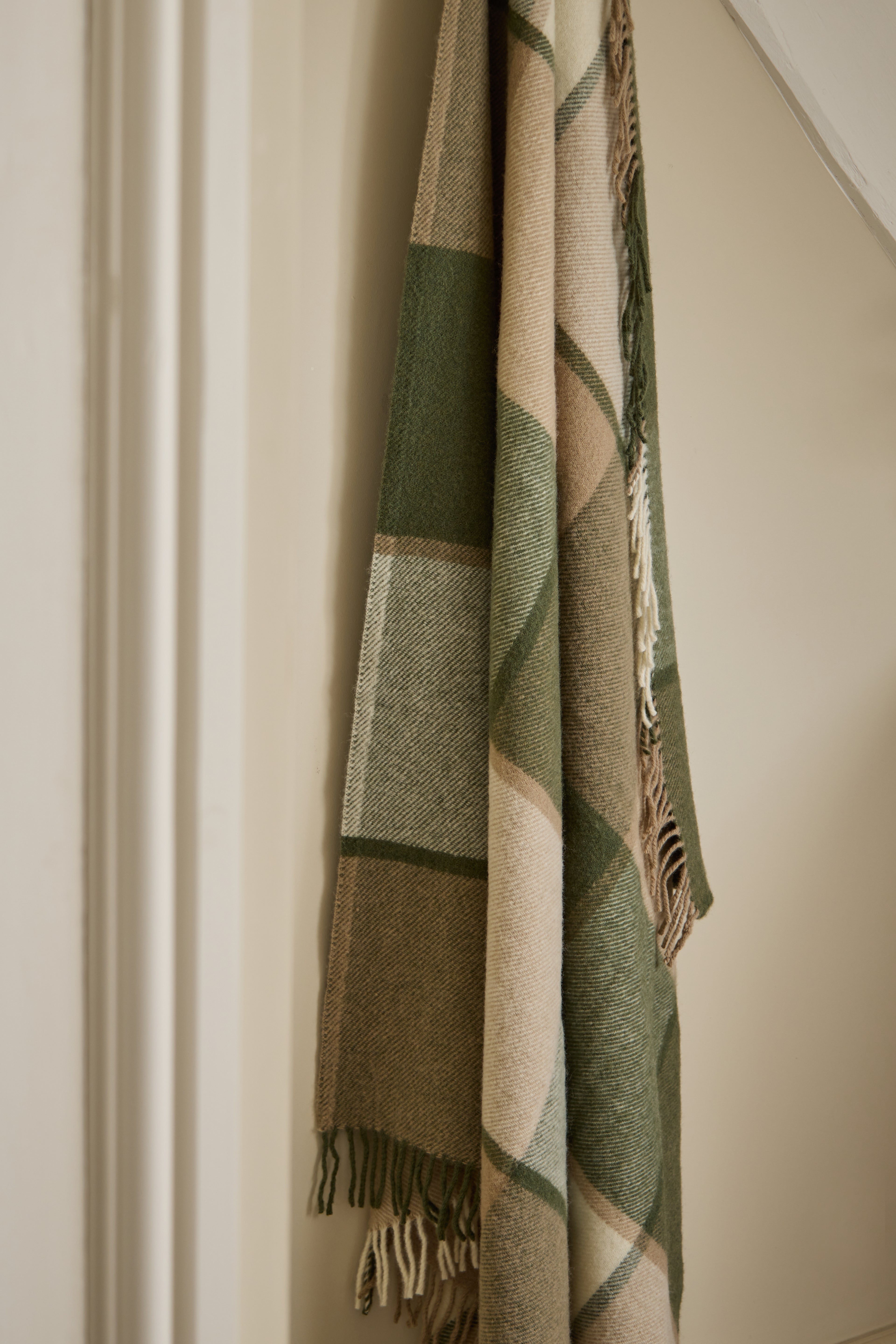 Block Check Throw - Olive