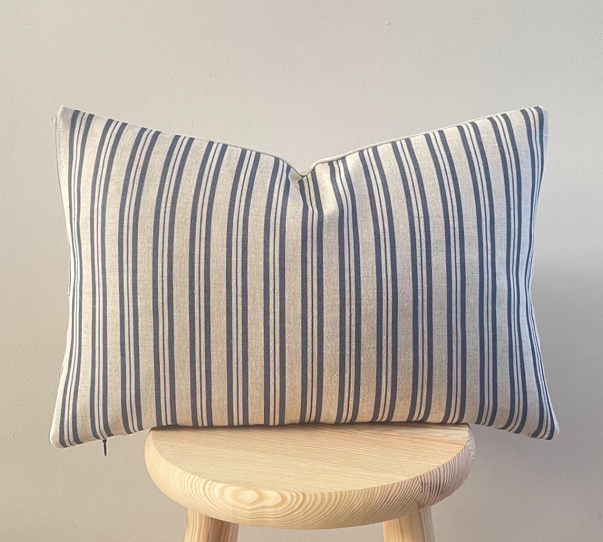 Evelynn Linen Cushion Cover - Blue Stripe