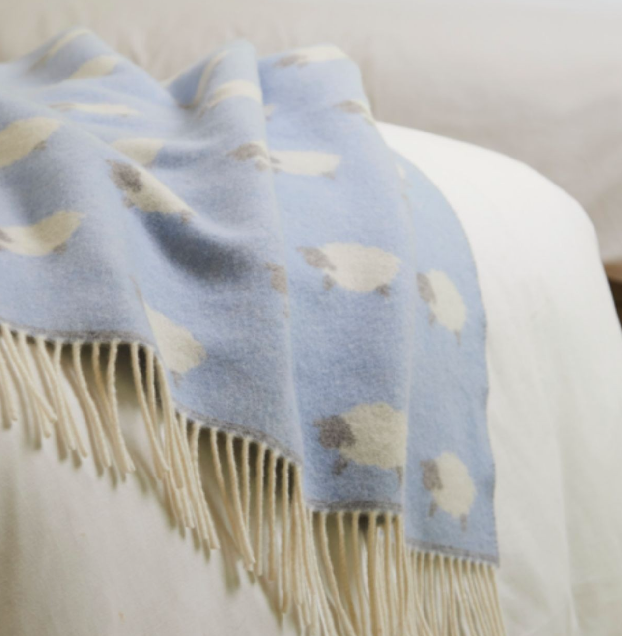 Merino Wool Baby Blanket - Sheep