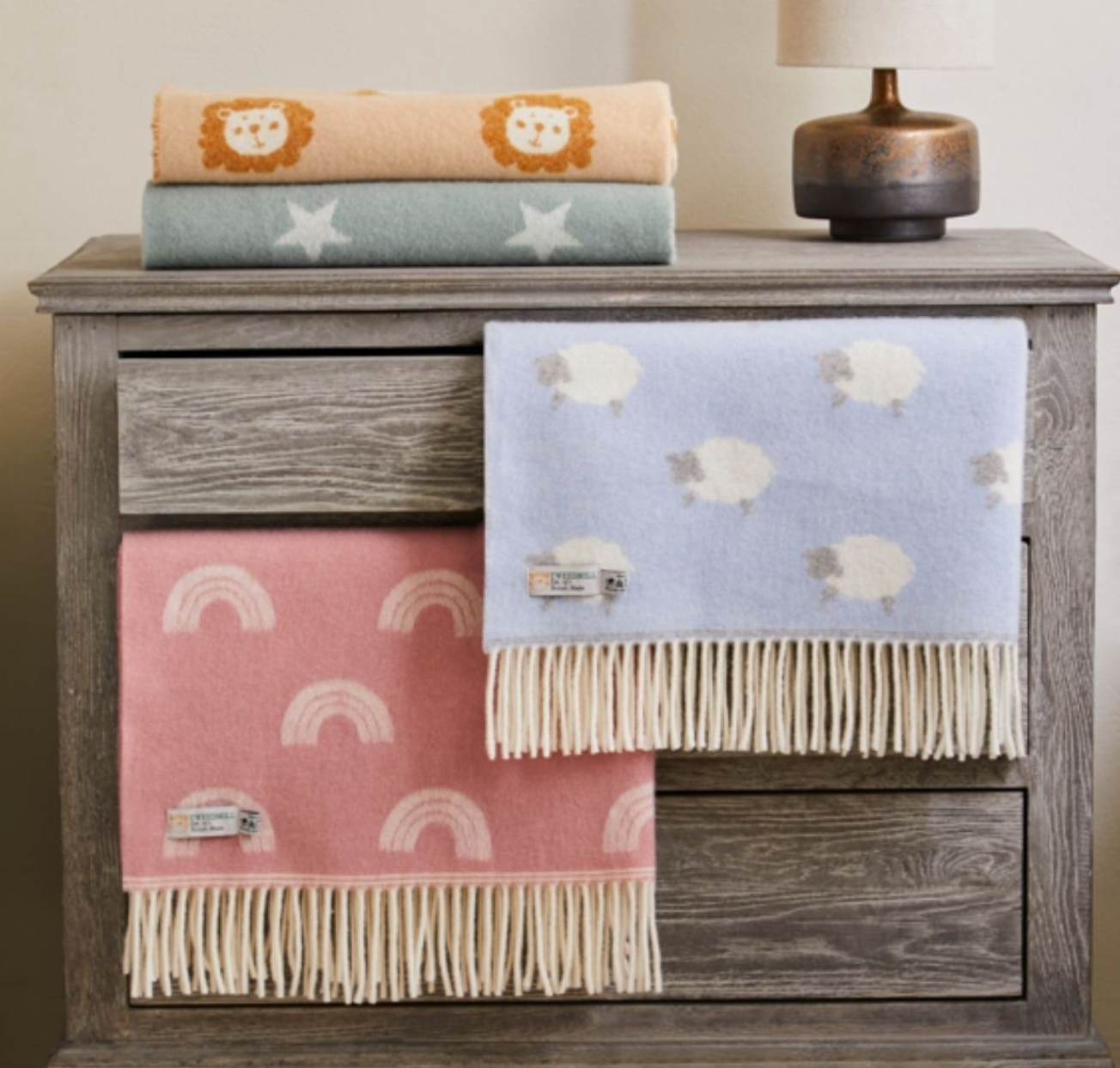 Merino Wool Baby Blanket - Sheep