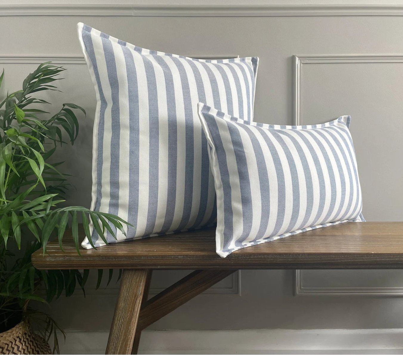 Stripe Outdoor Garden Cushion Cover - Blue