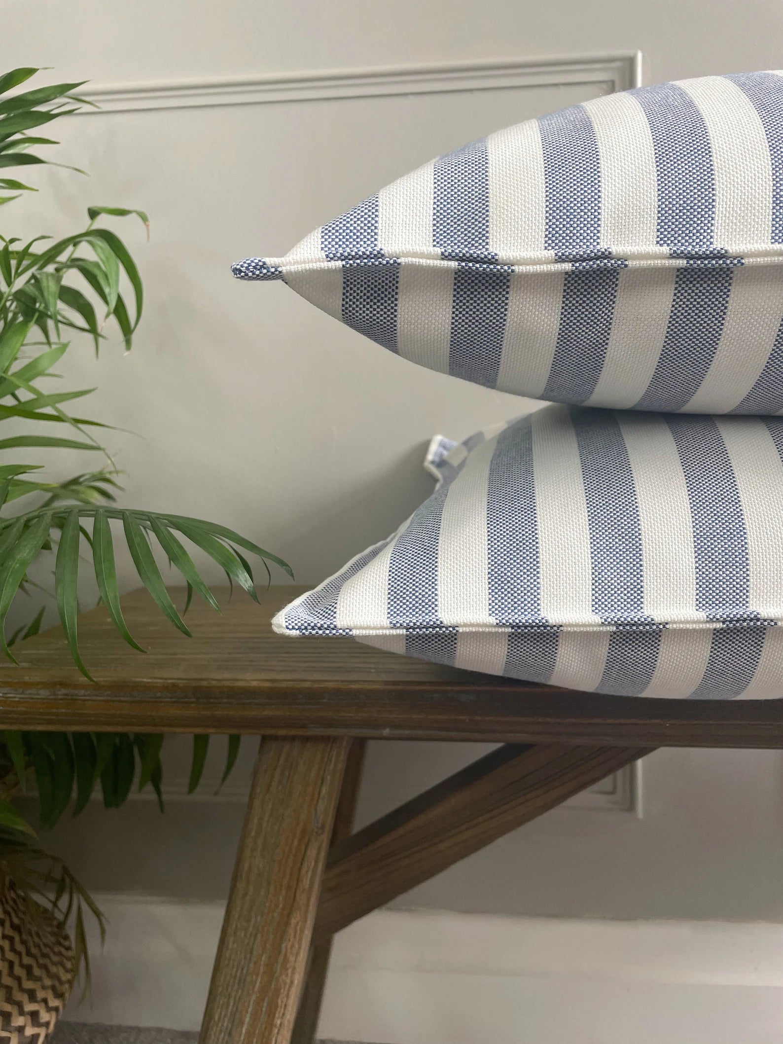 Stripe Outdoor Garden Cushion Cover - Blue