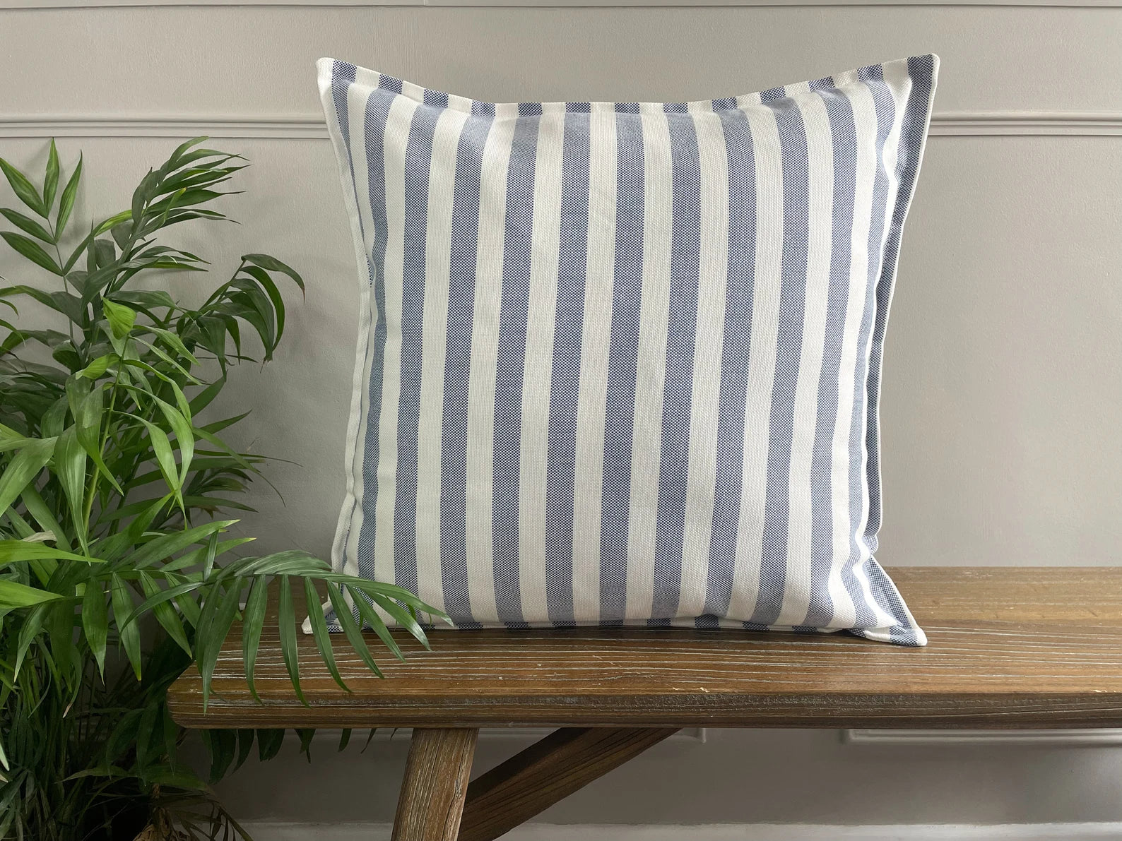 Stripe Outdoor Garden Cushion Cover - Blue