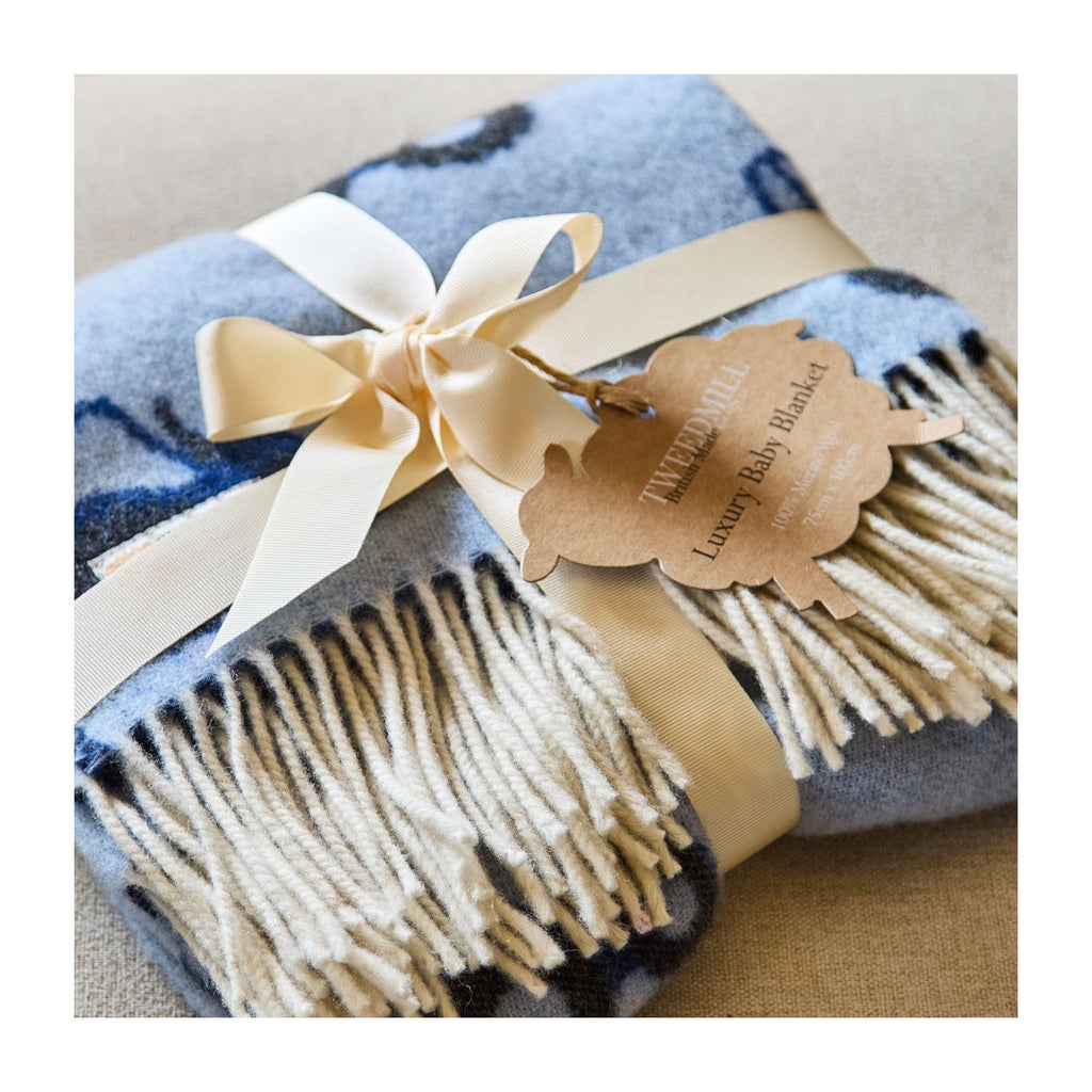 Merino Baby Blanket - Tractor