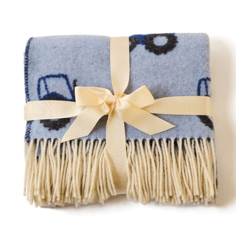 Merino Baby Blanket - Tractor